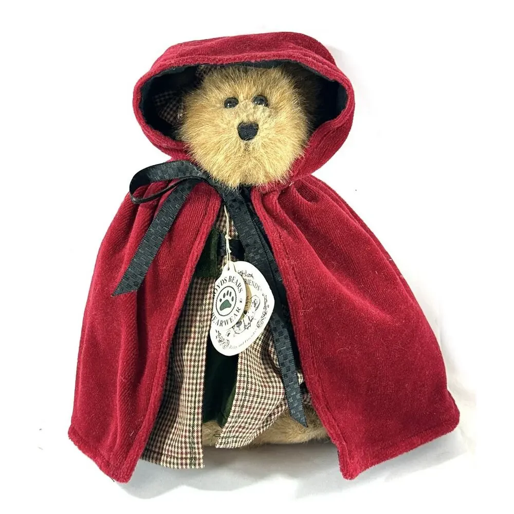 Boyds Bears Bailey Bear Red Riding Hood Cape Plush 9” Style 9199-15 w Tags